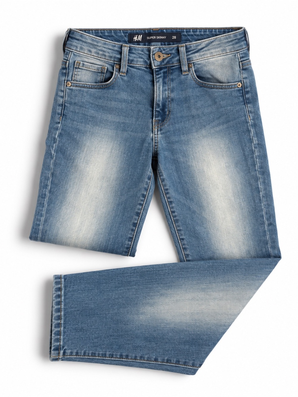 H&M Women's‎ Super Skinny Stretch Jeans Blue Size 28 Zip Fly Denim